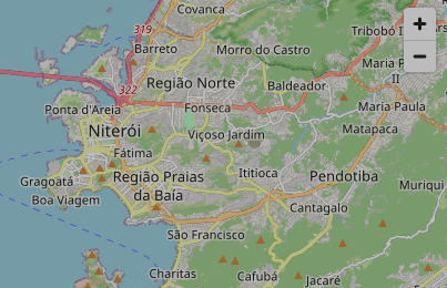 Mapa real do território selecionado